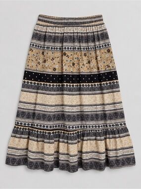 NLT Bohemian Tiered Maxi Skirt 2XL Cottage Prairie Peasant Bohemian Western